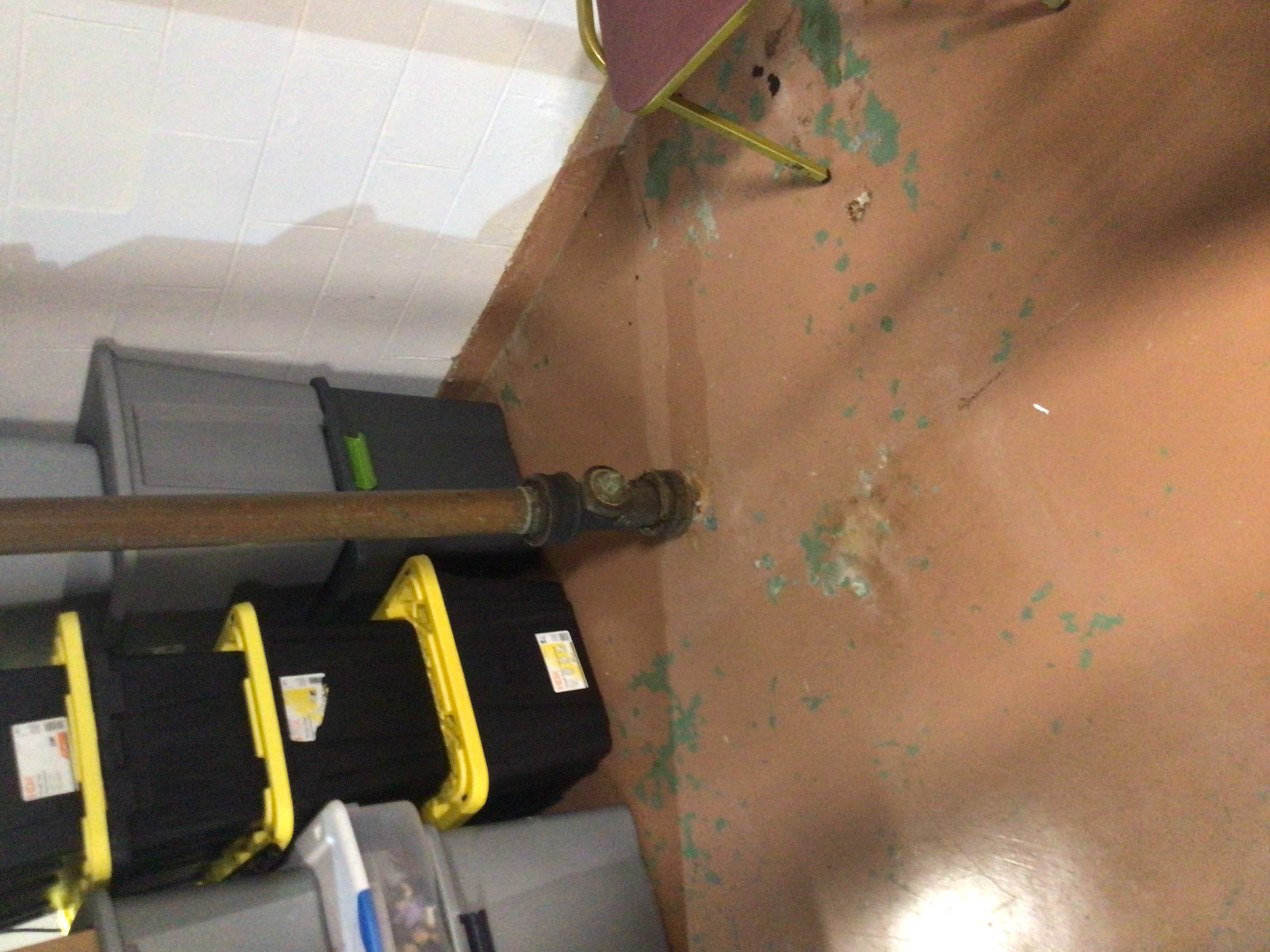 Corroded cast iron basement floor drain pipe before replacement - Elyria Ohio plumber